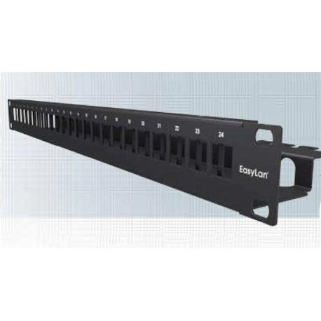 Panneau 19'' - 1U - pour 24 ports Keystone noir vide ZVK