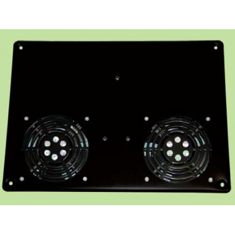 Caisson de 2 ventilateurs de toit pour BAIE profondeur 600 et 800 Noir