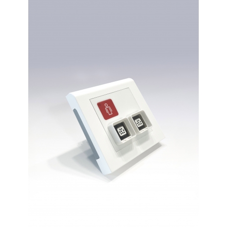 ICall 335 LB-OEE /R bouton BUS tête de lit 2 entrées mini din 1 bp d'appel rouge