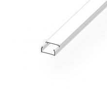 Moulure 32x15 PVC blanc,1 compartiment, fond pré-percé, Lg. : 2m