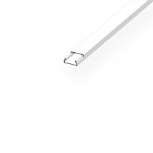 Moulure 20x10 PVC blanc,1 compartiment, fond pré-percé, Lg. : 2m