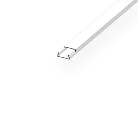 Moulure 20x10 PVC blanc,1 compartiment, fond pré-percé, Lg. : 2m