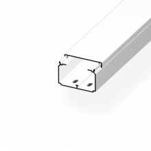 Moulure 60x40 PVC blanc,1 compartiment, fond pré-percé, Lg. : 2m - Prix au m.